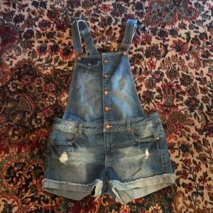 Blue Jean cut off overalls!